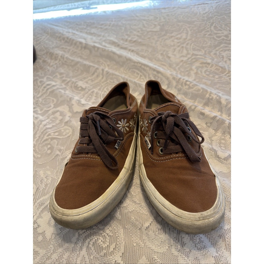 Vans VR3 Cush Unisex M6.5 W8 SKATE Shoes Brown Daisy Floral EMBROIDEREDSneakers